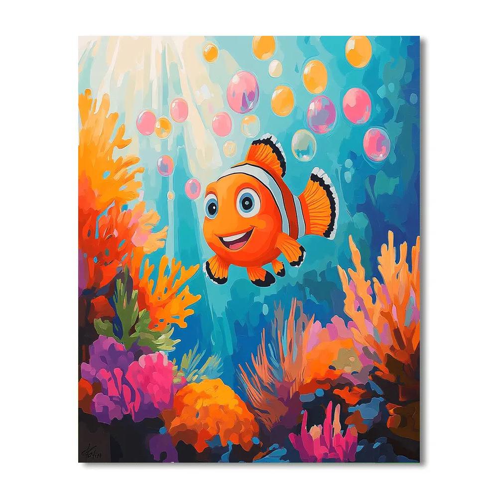 Nemo Coral Reef Bubble Parade Disney Inspired painting number kit