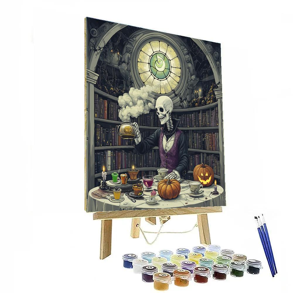 Spooky Tea Ceremony In The Bone China Library Number painting