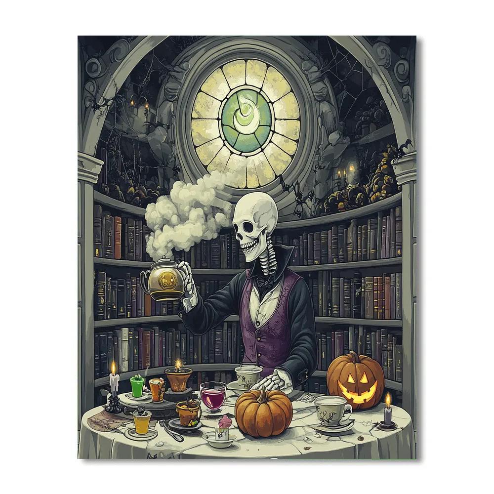 Spooky Tea Ceremony In The Bone China Library Number painting