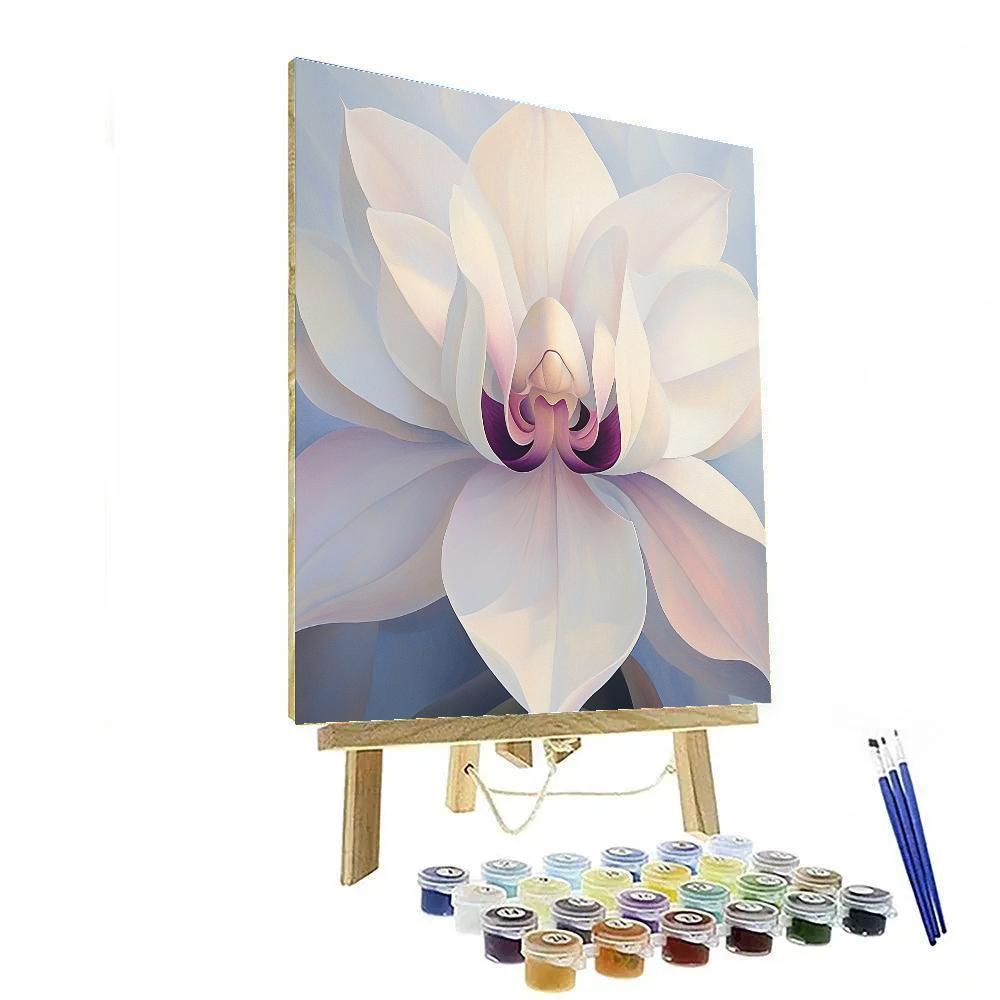 Georgia OKeeffe Inspired Orchid Closeup paint by number