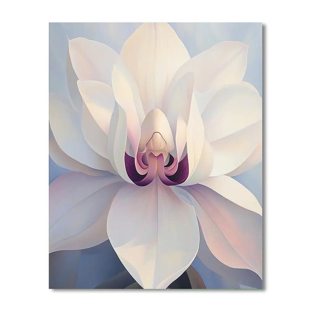 Georgia OKeeffe Inspired Orchid Closeup paint by number