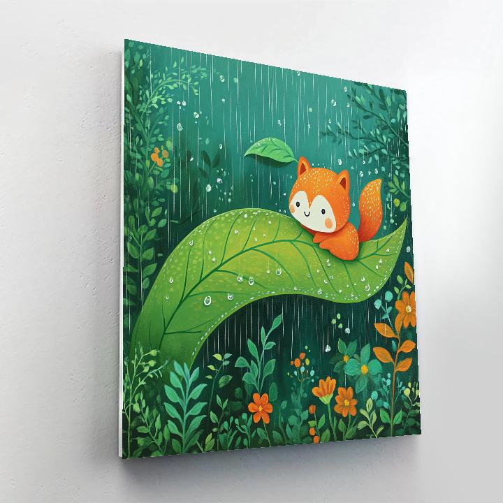 Pascal Rainy Leaf Umbrella Disney Inspired paint by number