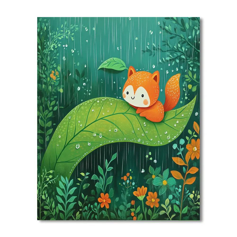 Pascal Rainy Leaf Umbrella Disney Inspired paint by number