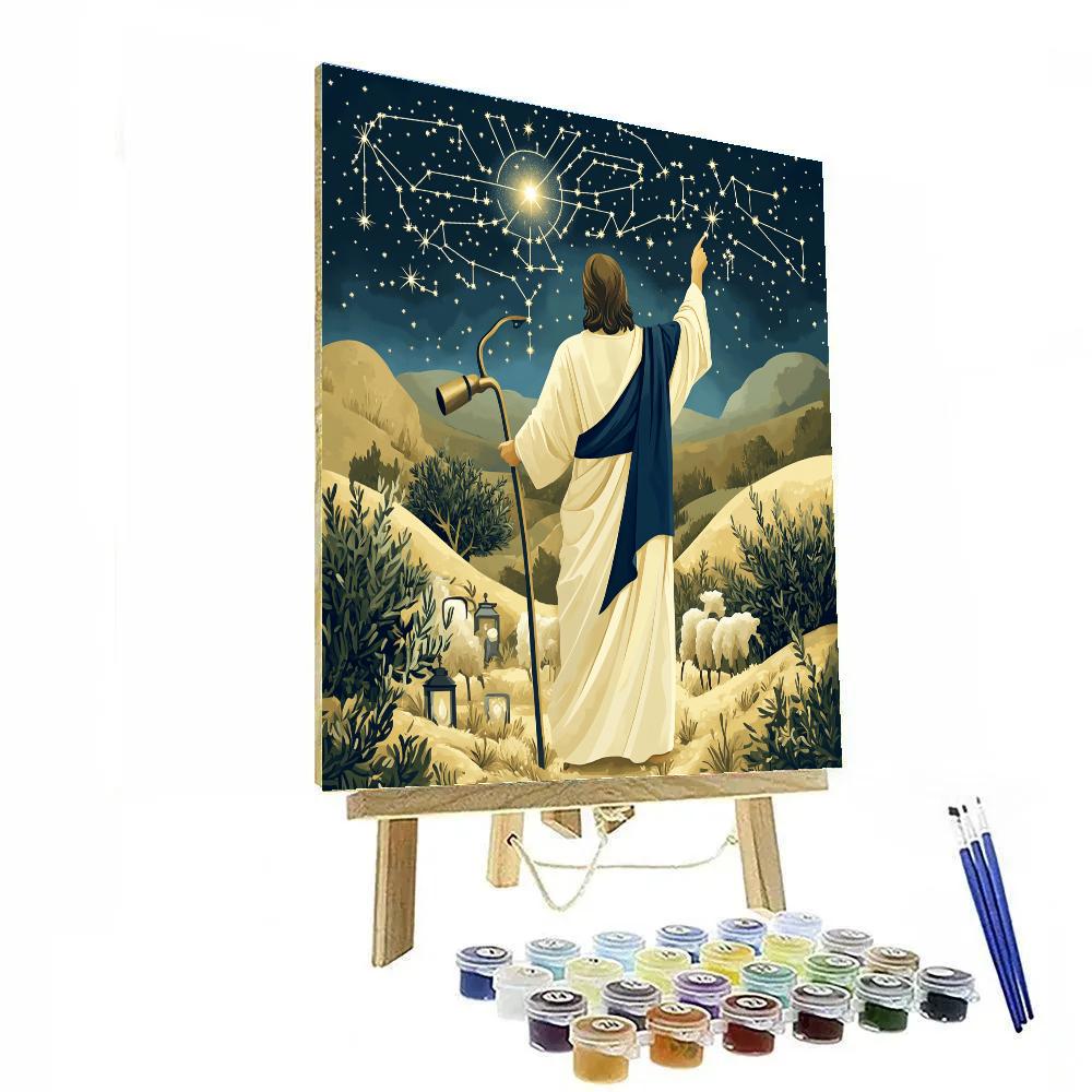 Jesus Star Map Shepherd Painting by numbers kit