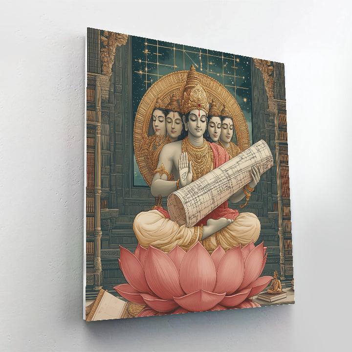 Brahma Lotus Blueprint Scroll paint by number