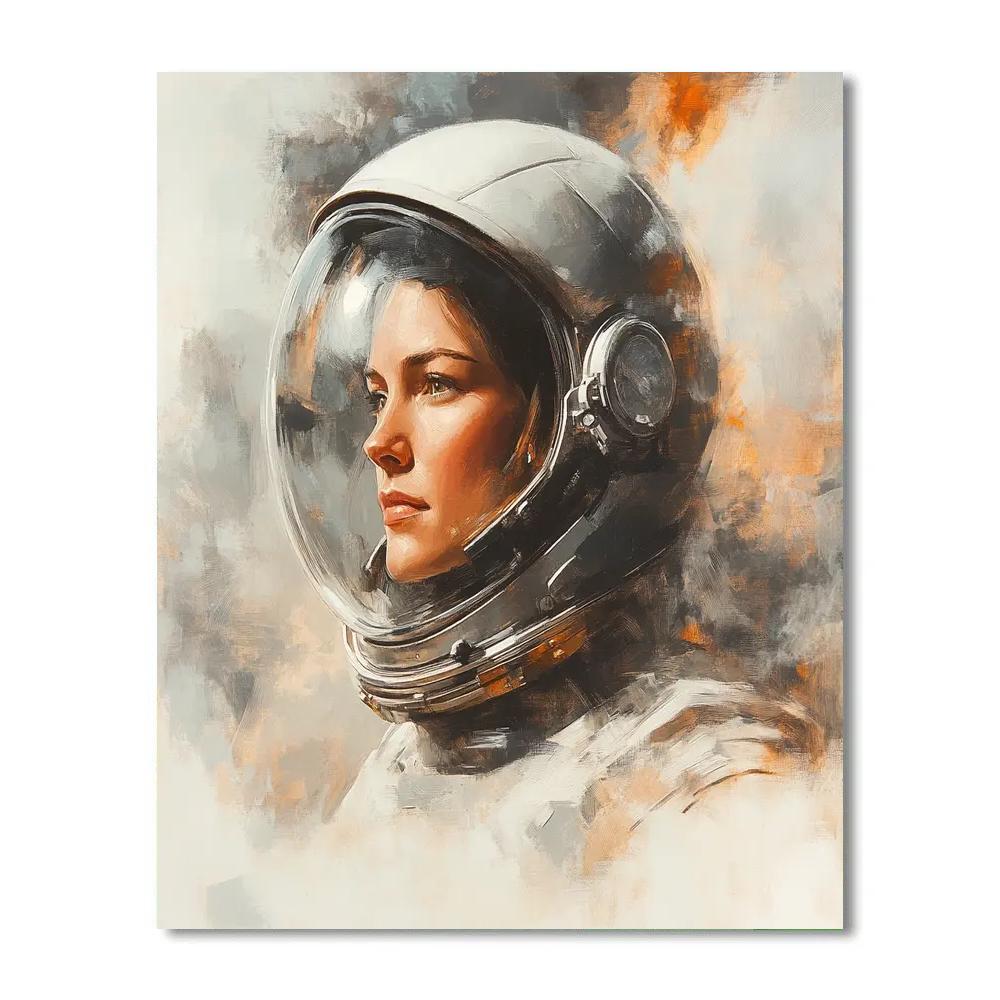 Leonardo Da Vinci Inspired Astronaut Study Portrait painting number kit