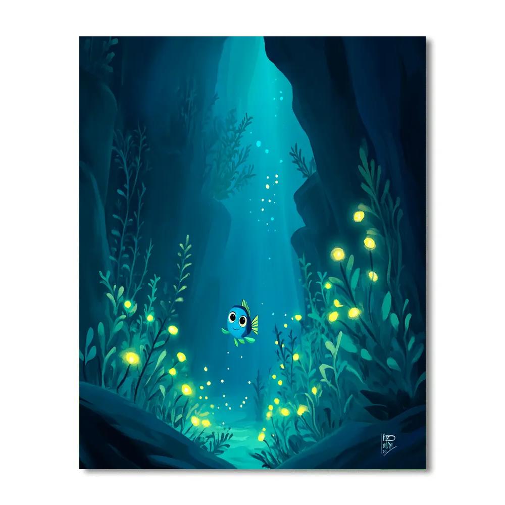 Dory Deep Sea Glow Trail Disney Inspired DIY paint by numbers