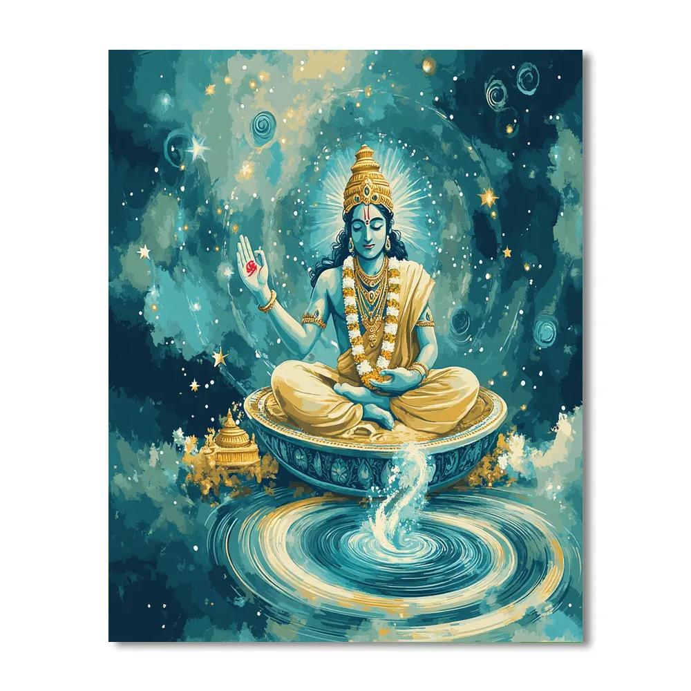 Vishnu Calms The Cosmic Whirlpool DIY paint by numbers