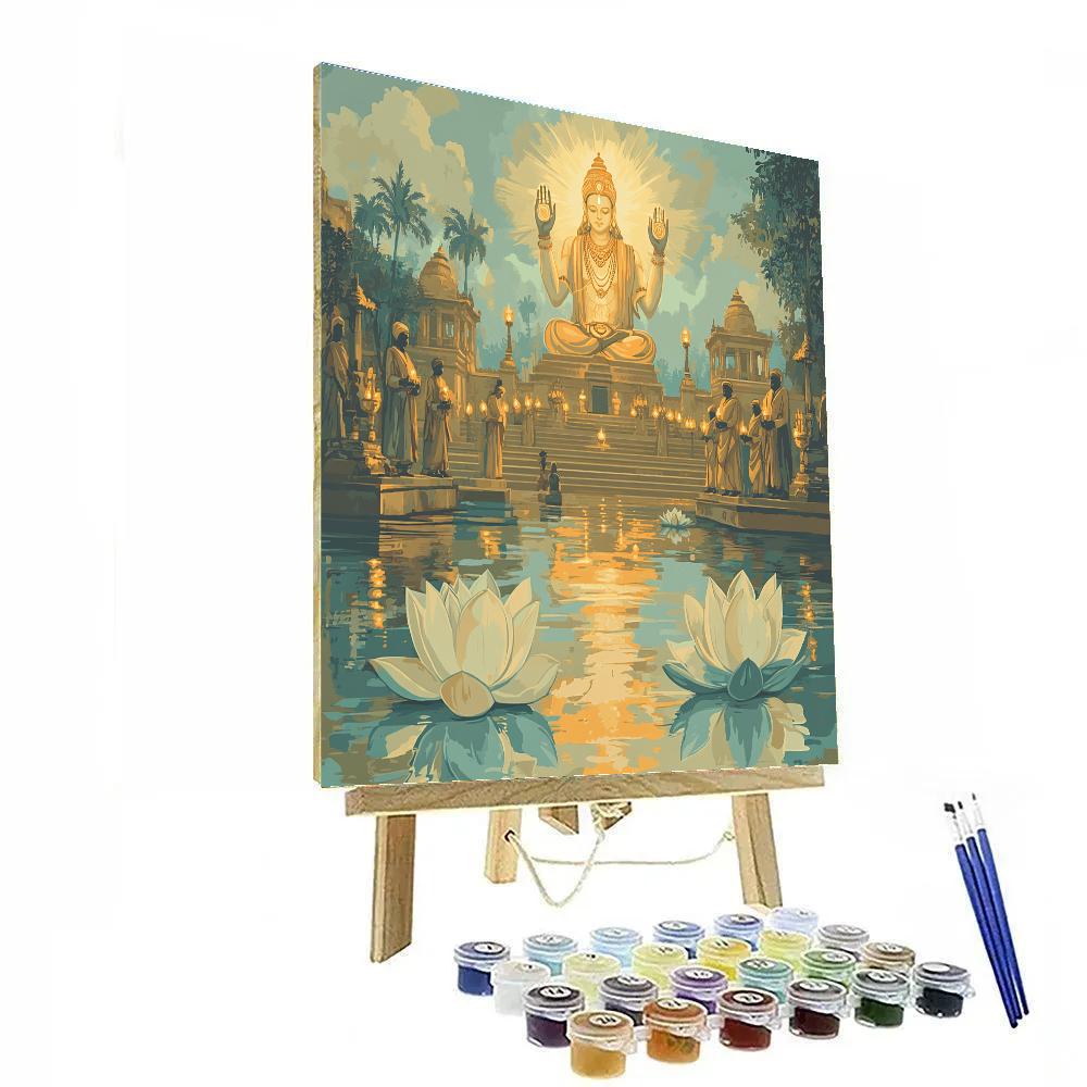 River Ghat Ceremony With Brahma Light Numbered painting kits