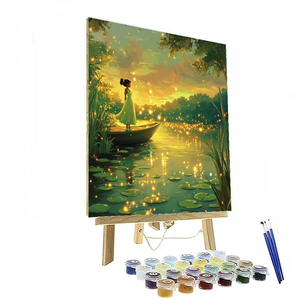 Tiana Firefly Riverboat Evening Disney Inspired Numbered painting kits