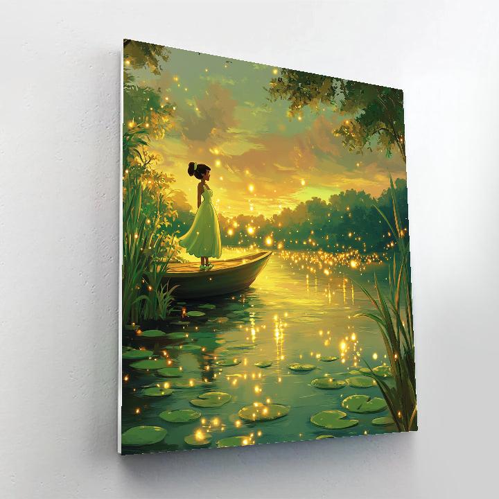 Tiana Firefly Riverboat Evening Disney Inspired Numbered painting kits
