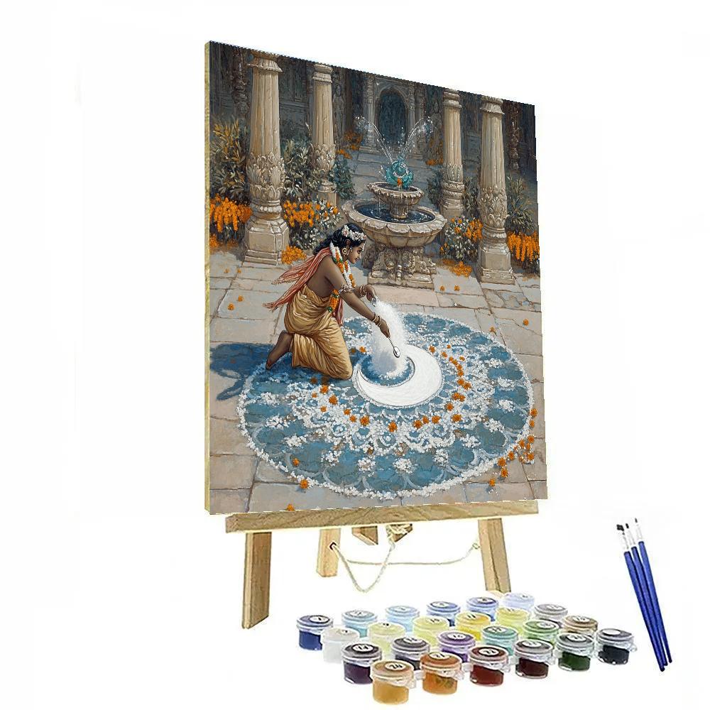 Krishna Painting Rangoli Of Moonlight Number painting