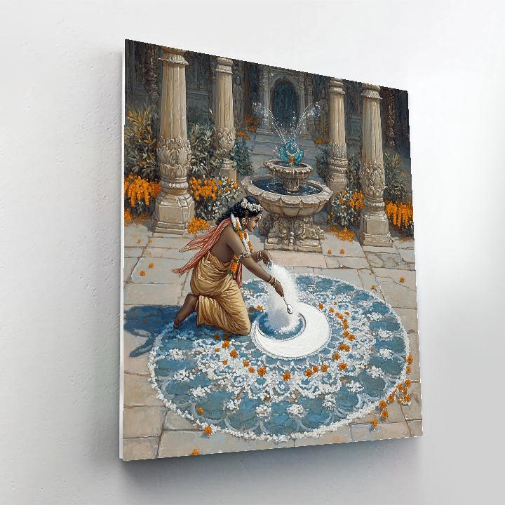 Krishna Painting Rangoli Of Moonlight Number painting