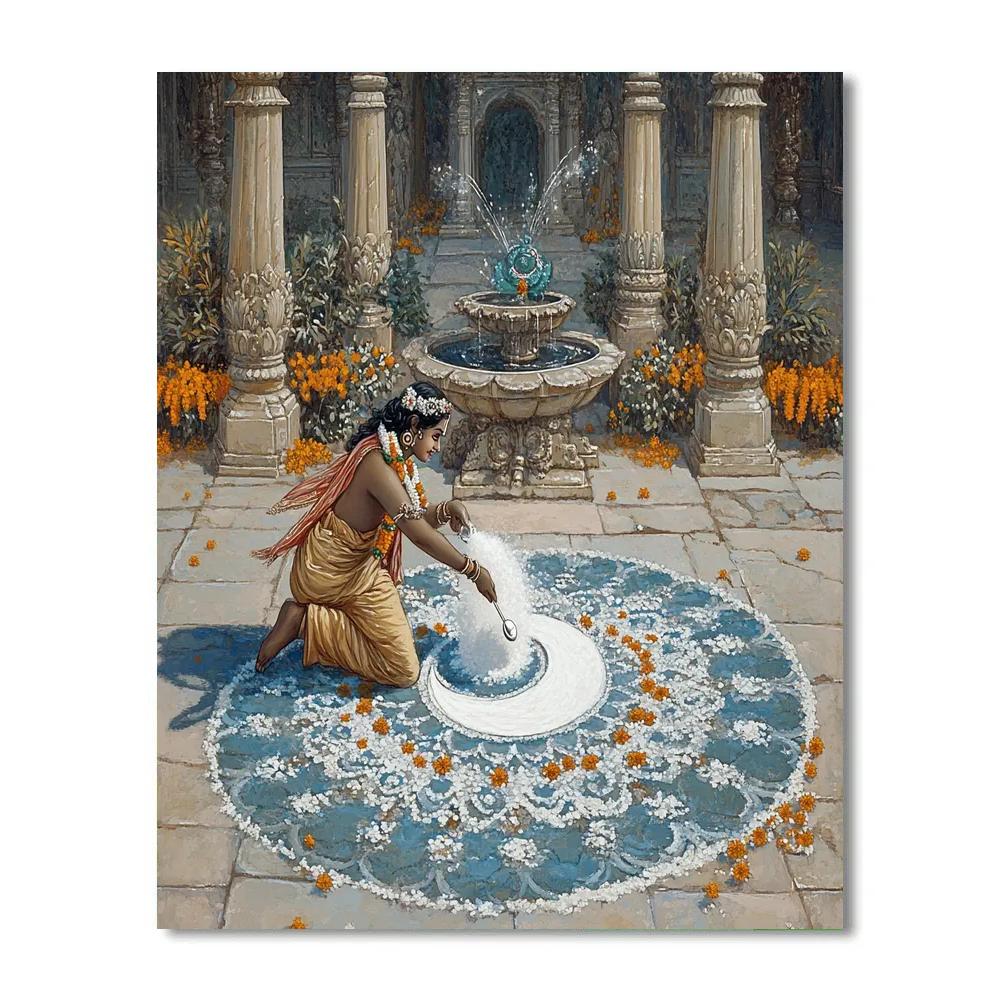 Krishna Painting Rangoli Of Moonlight Number painting