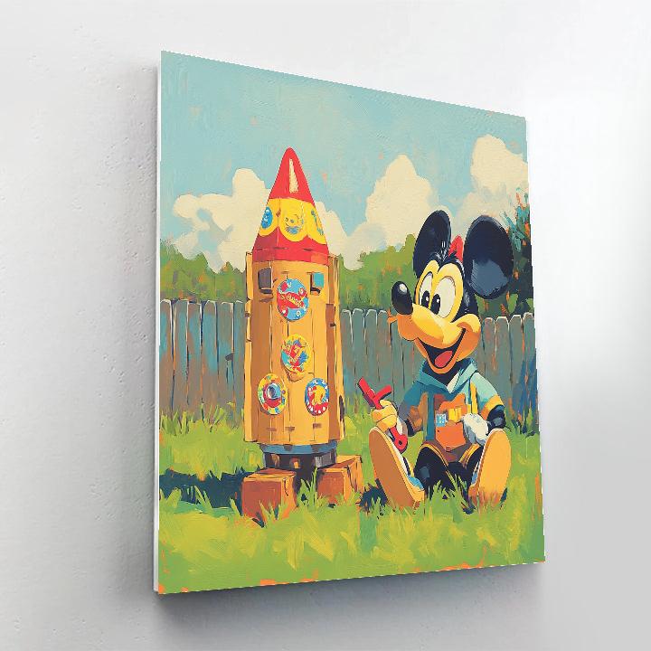 Goofy Backyard Rocket Builder Disney Inspired Numbered painting kits