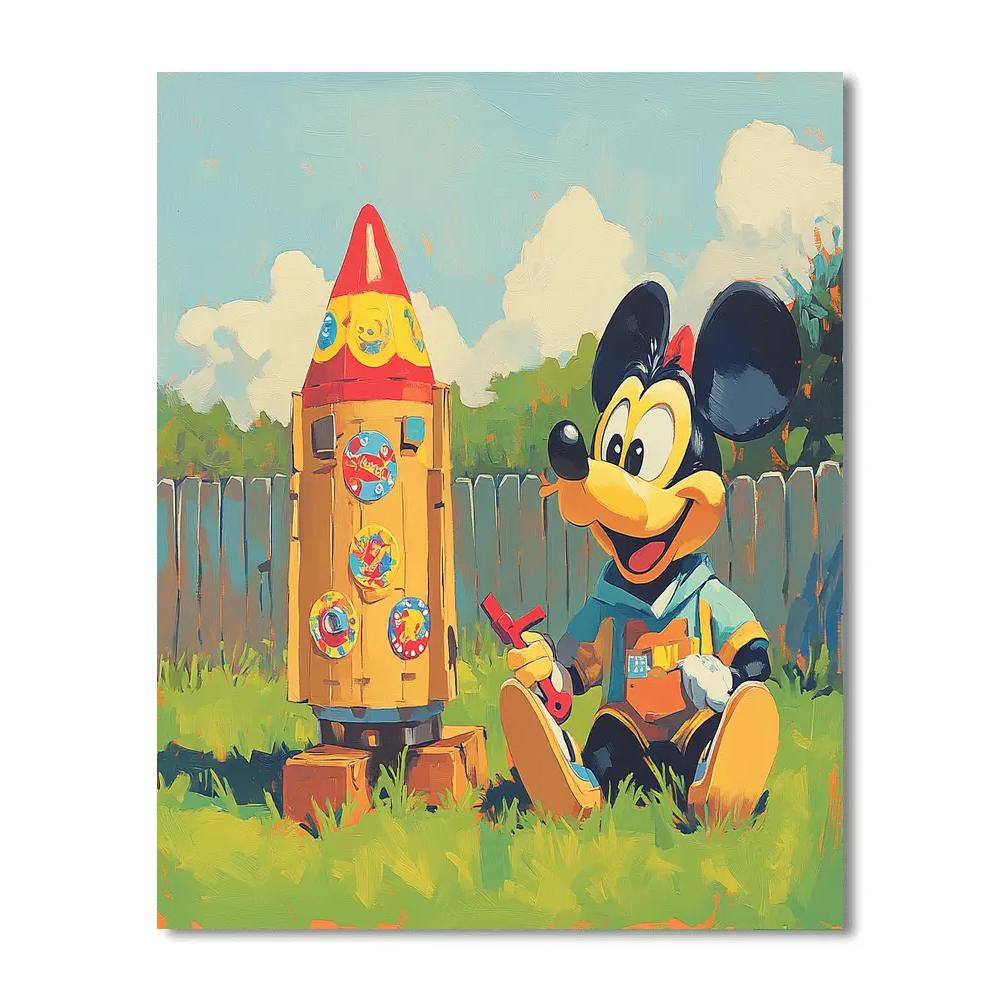 Goofy Backyard Rocket Builder Disney Inspired Numbered painting kits