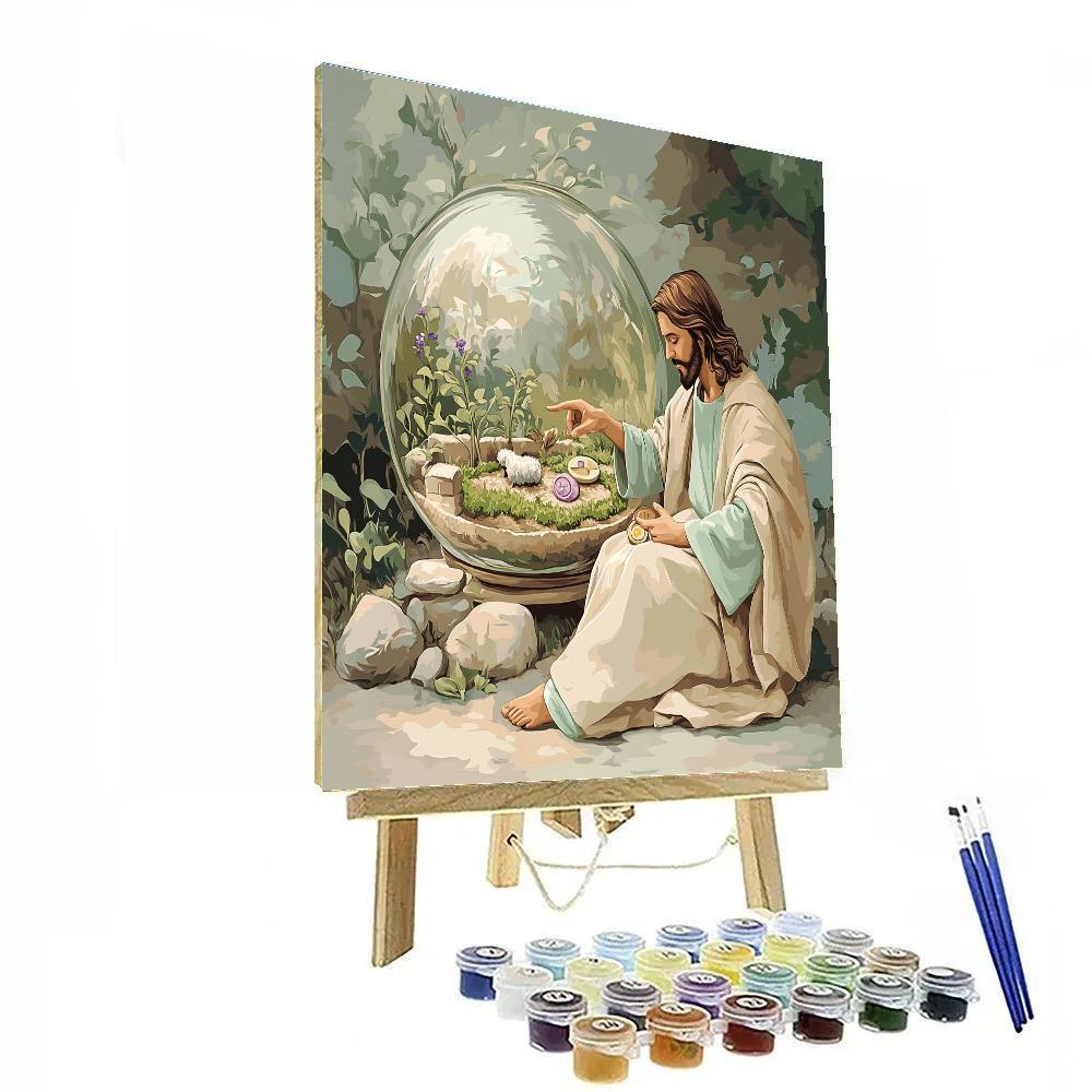 Jesus Parable Garden Terrarium paint by number