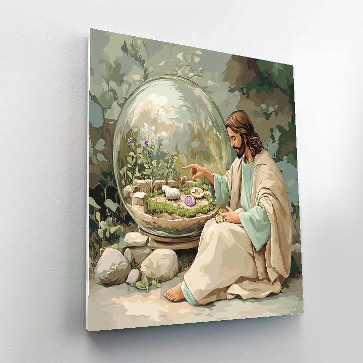 Jesus Parable Garden Terrarium paint by number