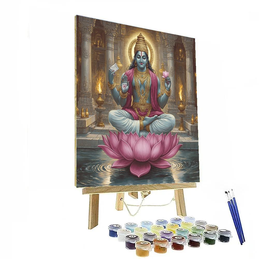 Temple Courtyard In Brahma Evening Calm Paint by numbers kits