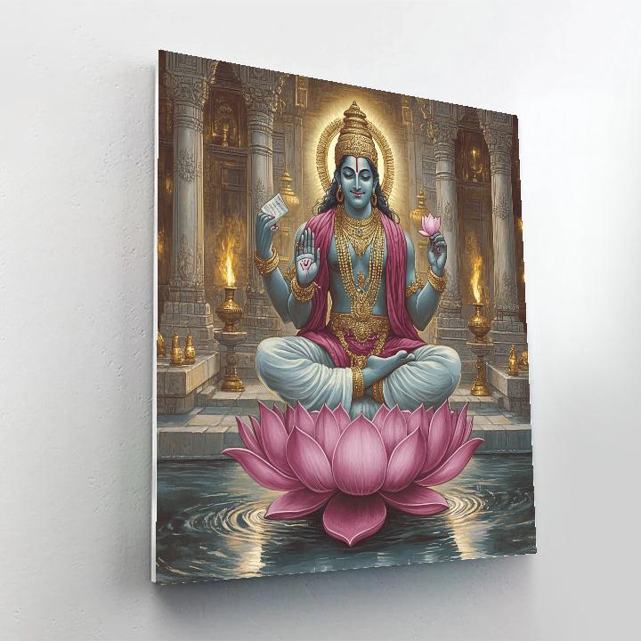 Temple Courtyard In Brahma Evening Calm Paint by numbers kits