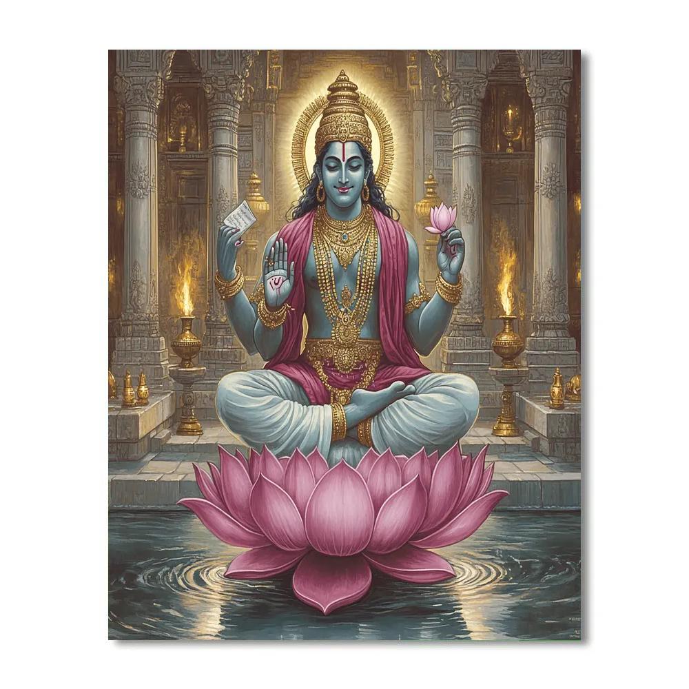 Temple Courtyard In Brahma Evening Calm Paint by numbers kits