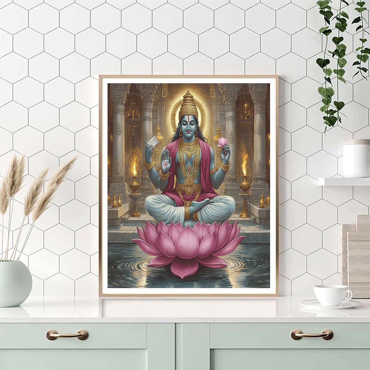 Temple Courtyard In Brahma Evening Calm Paint by numbers kits