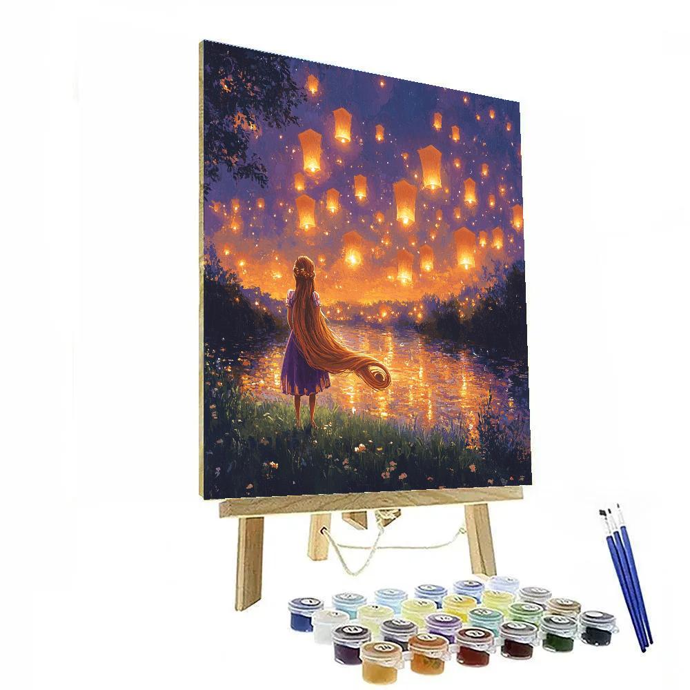 Rapunzel Floating Lantern Skywatch Disney Inspired Number painting