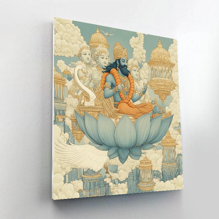 Brahma Sky Chariot Over Cloud Cities paint by number