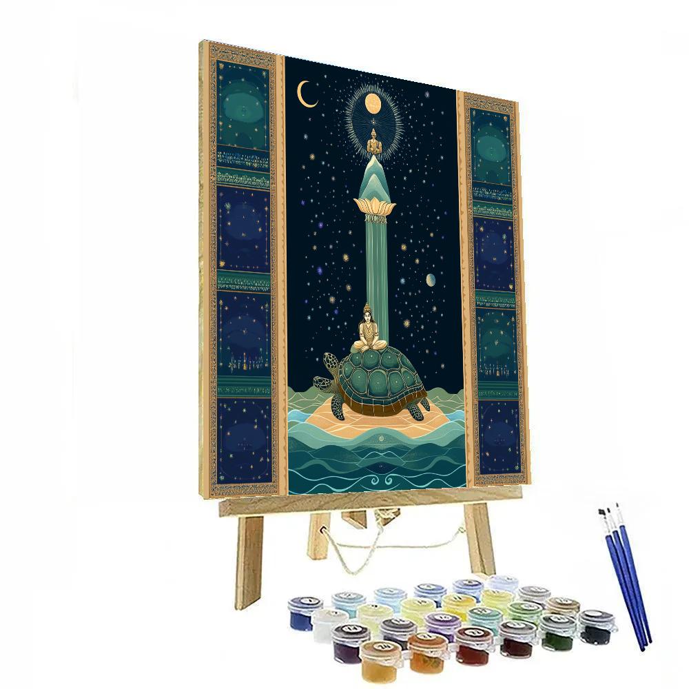 Kurma Supports The Island Of Churning Light Painting by numbers kit