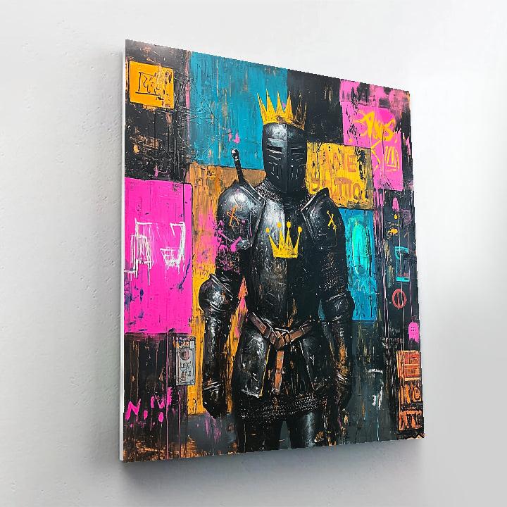 Jean Michel Basquiat Inspired Mythic City Knight Paint by numbers art