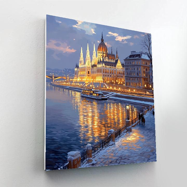 Art Deco Grandeur Of The Budapest Parliament Riverside View, Budapest, Hungary paint by numbers