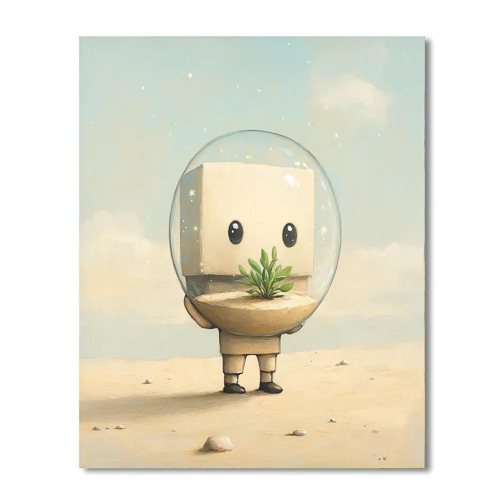 Wall E Space Garden Terrarium Disney Inspired DIY paint by numbers