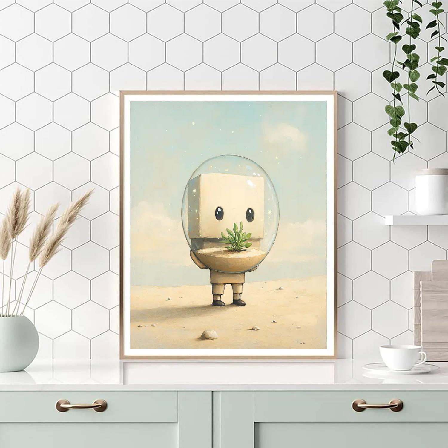 Wall E Space Garden Terrarium Disney Inspired DIY paint by numbers