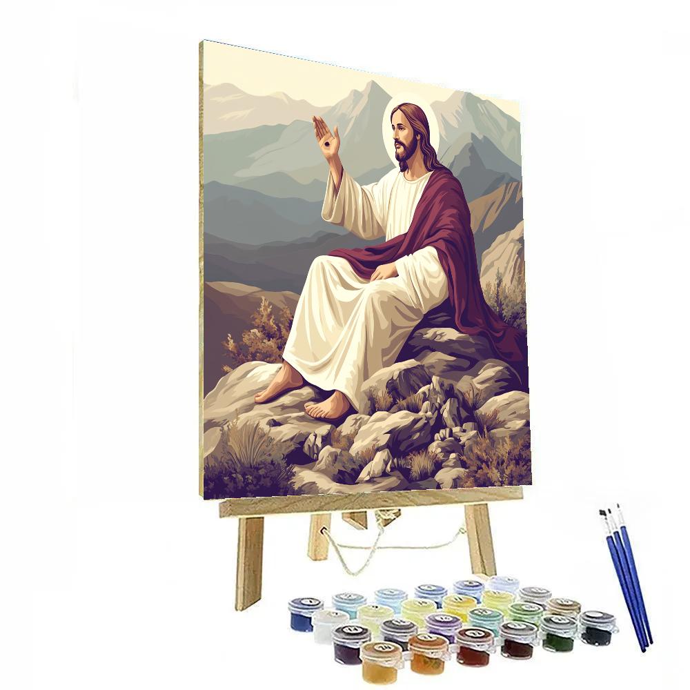 Jesus Mountain Beatitudes Panorama Paint by numbers art