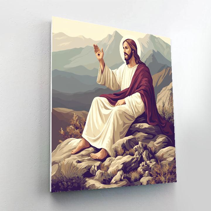 Jesus Mountain Beatitudes Panorama Paint by numbers art