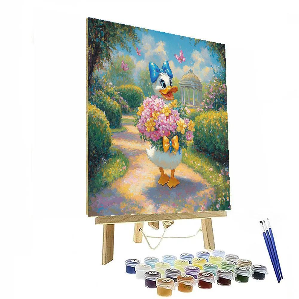 Daisy Duck Spring Flower Parade Disney Inspired Number painting