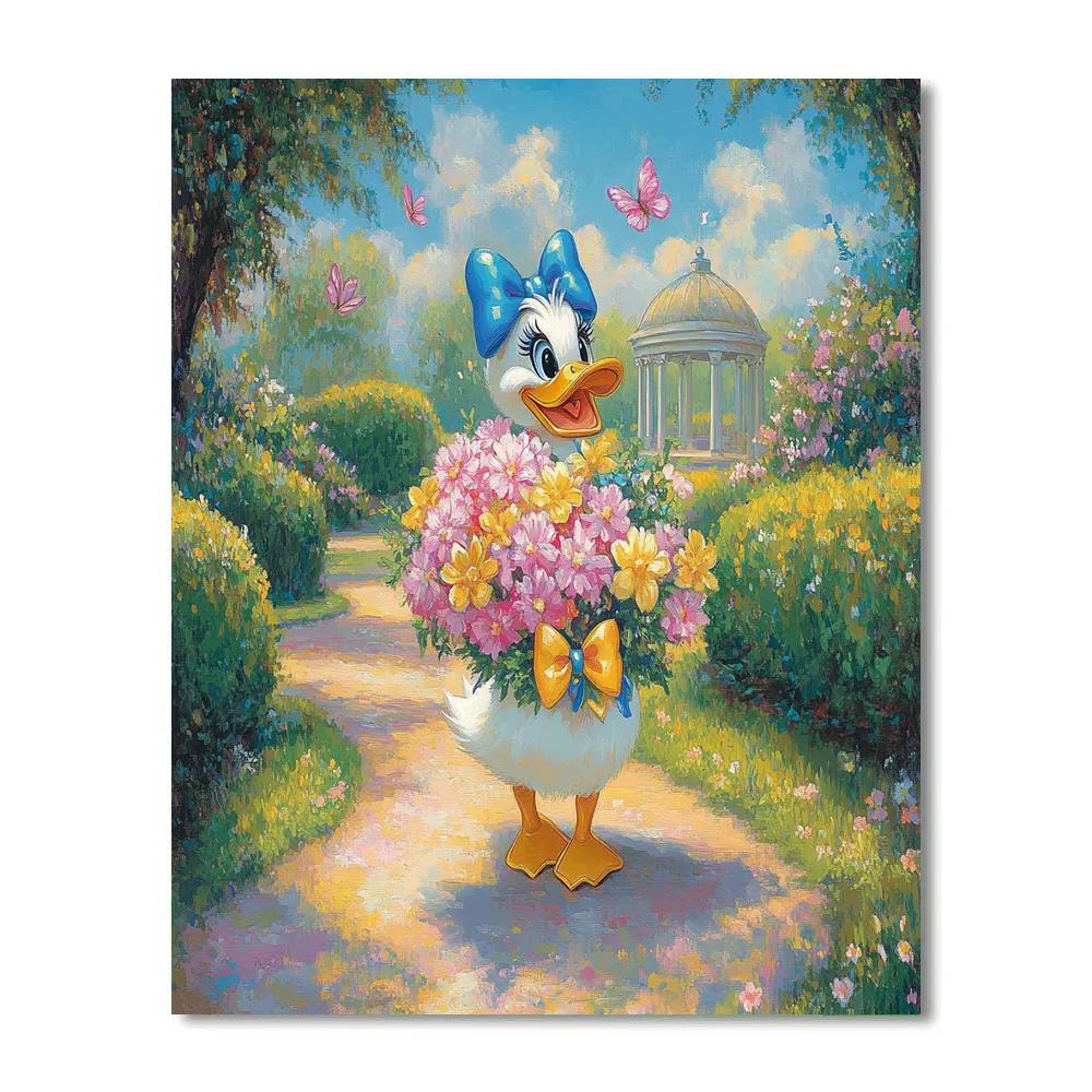 Daisy Duck Spring Flower Parade Disney Inspired Number painting