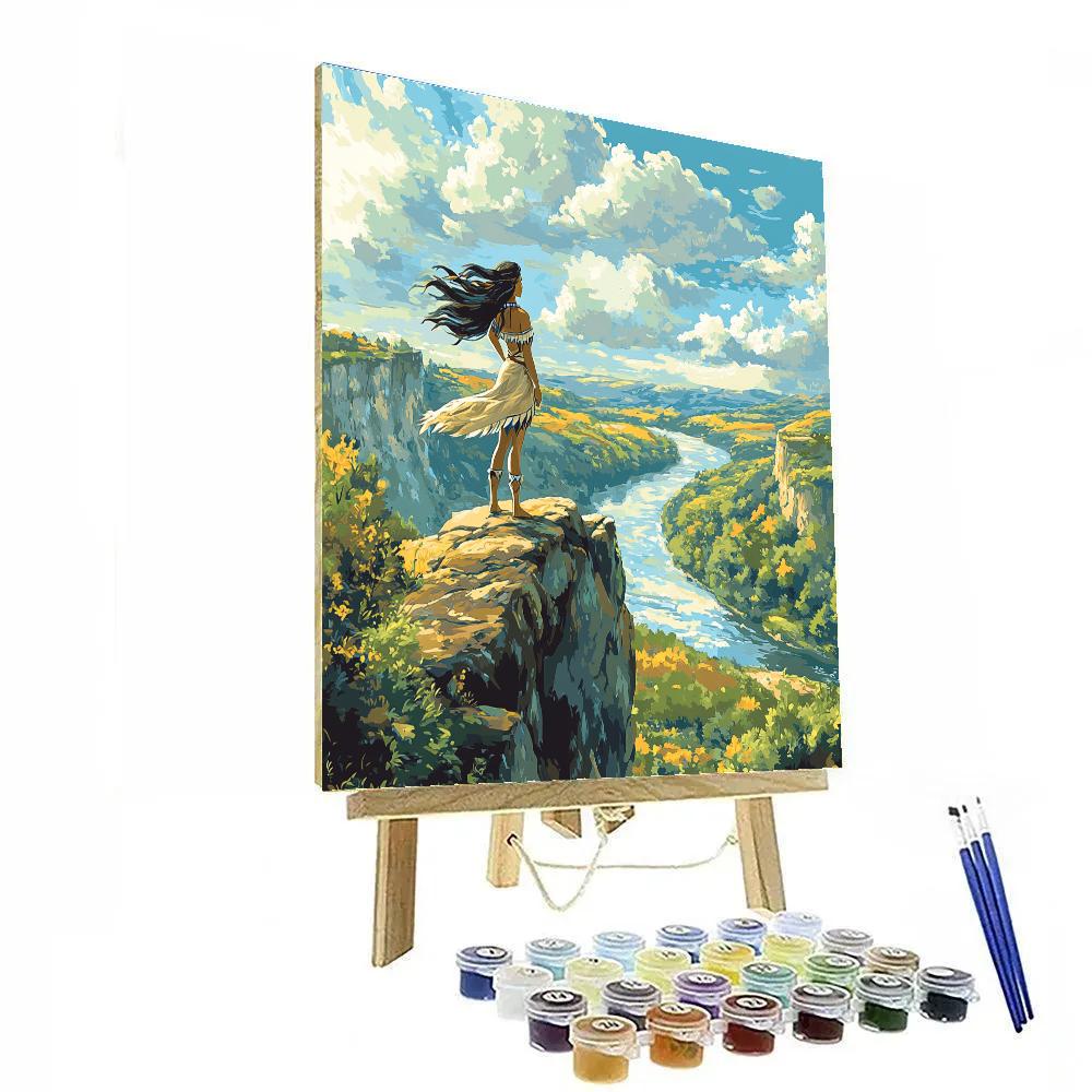 Pocahontas Windy Cliff Horizon Disney Inspired paint by number