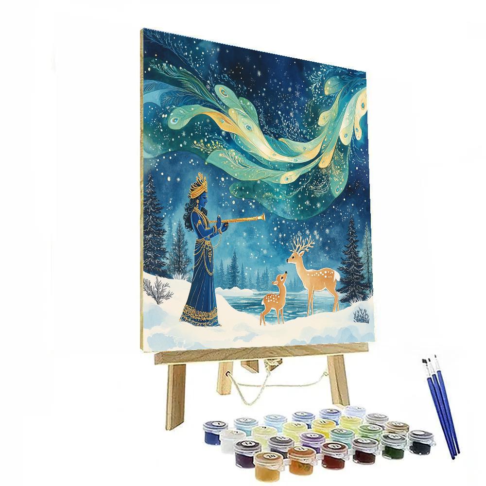 Krishna And The Aurora Flute Lesson Numbered painting kits