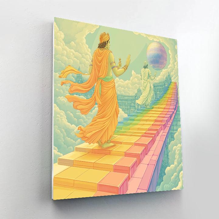 Vamana Measures The Sky Bridge paint by color