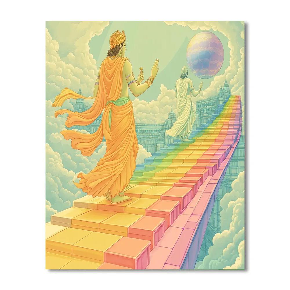 Vamana Measures The Sky Bridge paint by color