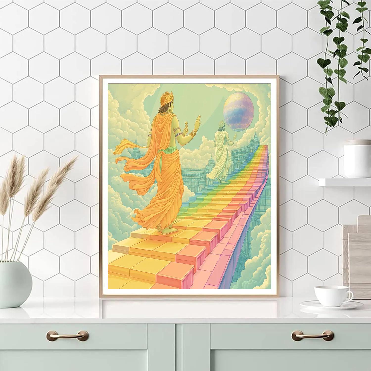 Vamana Measures The Sky Bridge paint by color