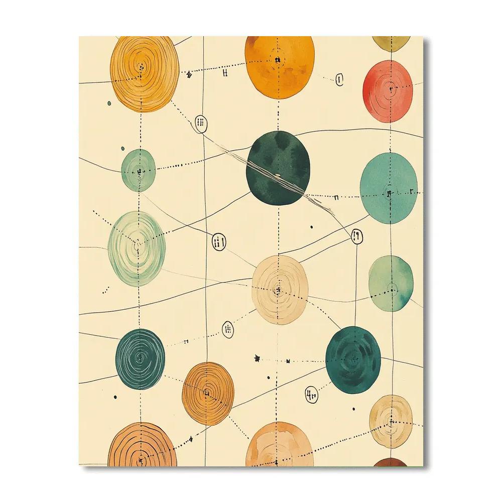 Paul Klee Inspired Playful Solar System Map Paint by numbers kits
