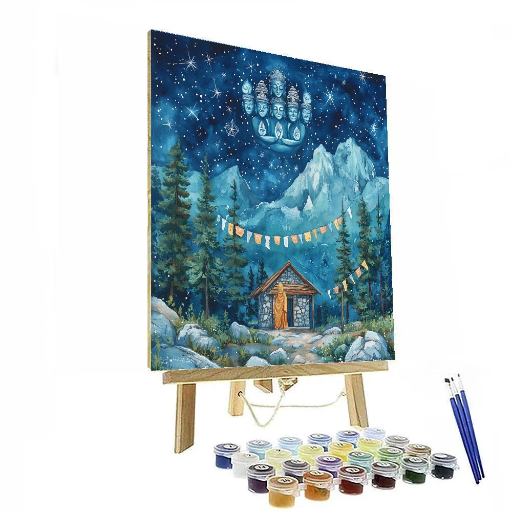Mountain Hermitage And Brahma Star Chant painting number kit
