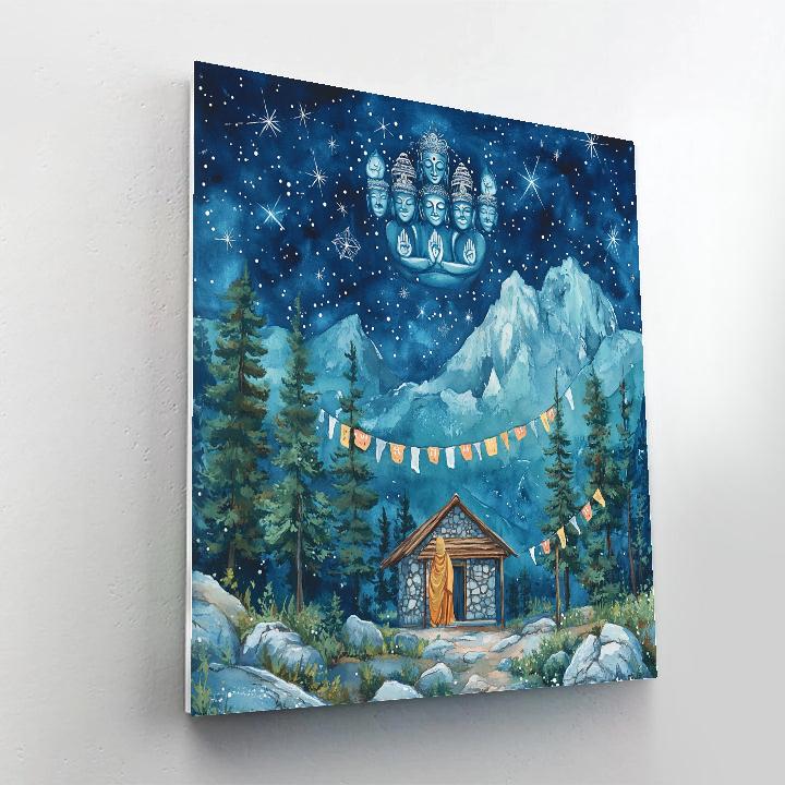 Mountain Hermitage And Brahma Star Chant painting number kit
