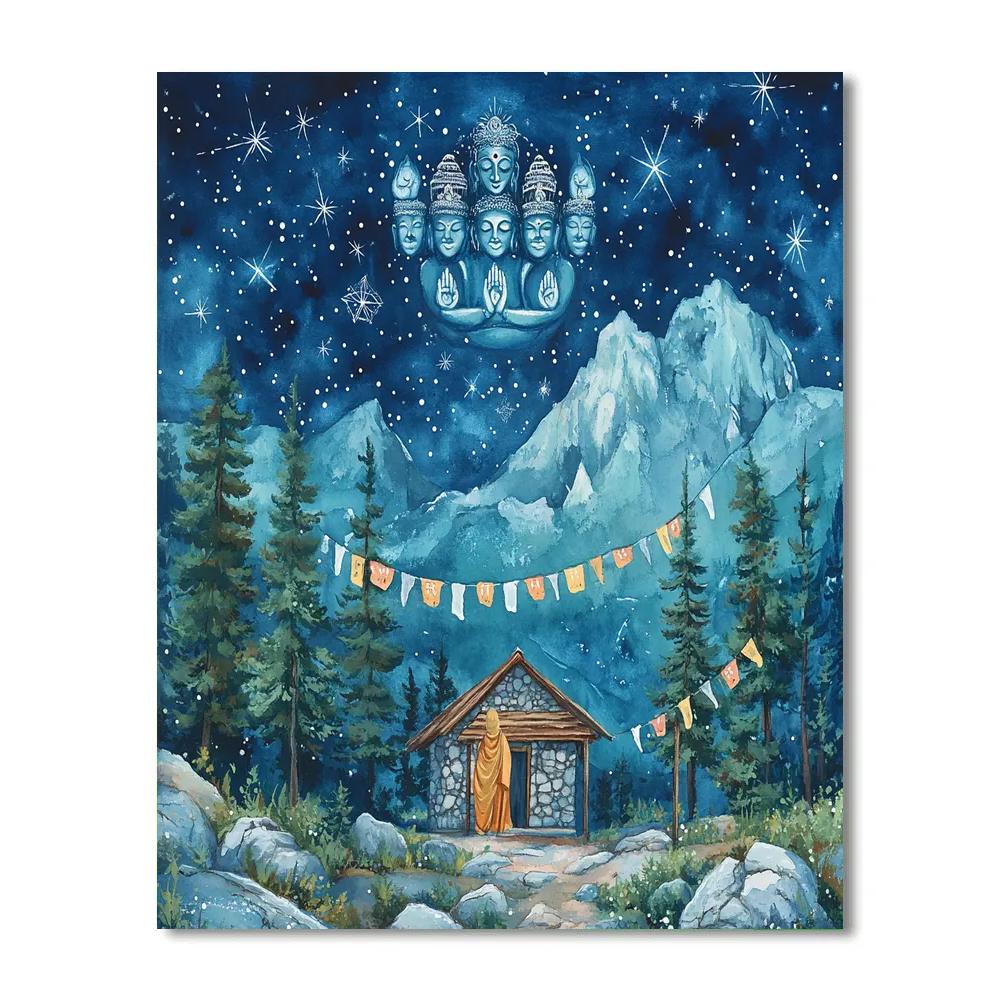 Mountain Hermitage And Brahma Star Chant painting number kit