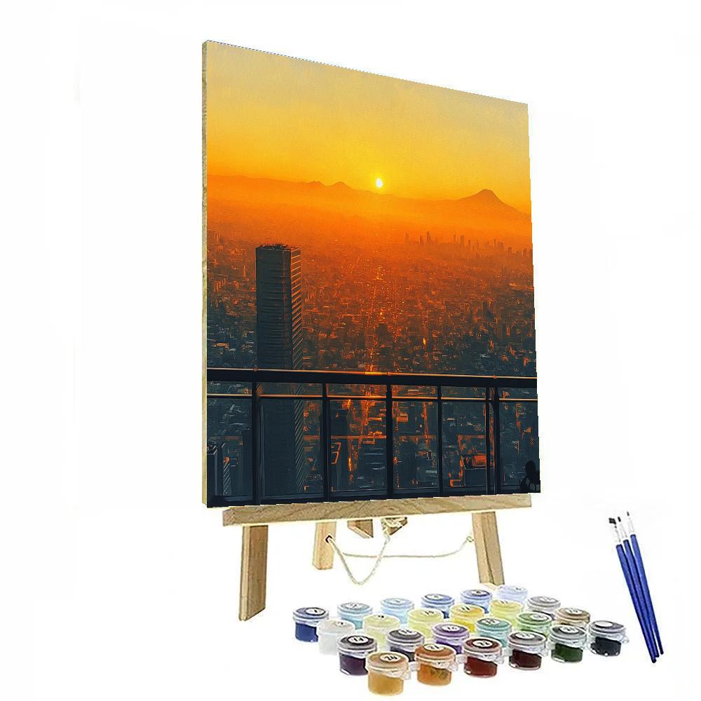 Sunrise Panorama From Torre Latinoamericana, Mexico City, Mexico paint by numbers