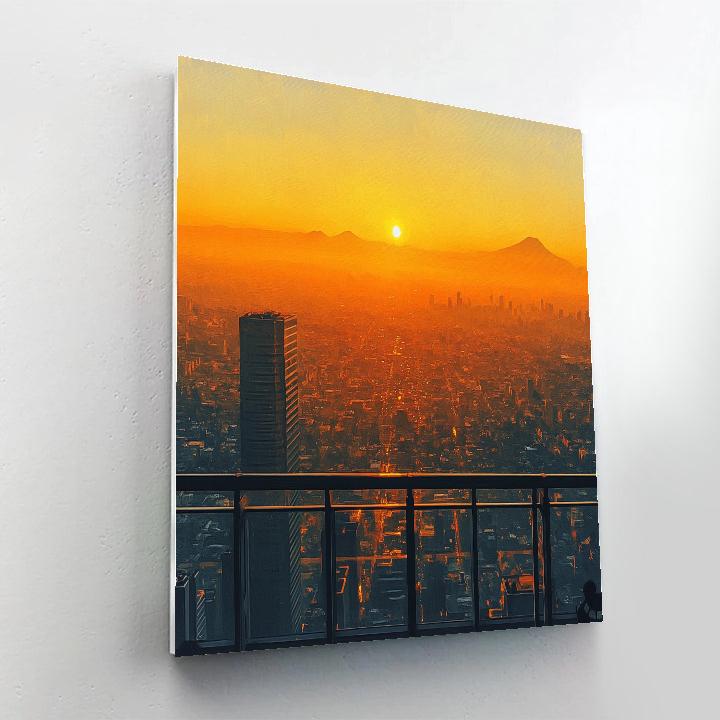 Sunrise Panorama From Torre Latinoamericana, Mexico City, Mexico paint by numbers