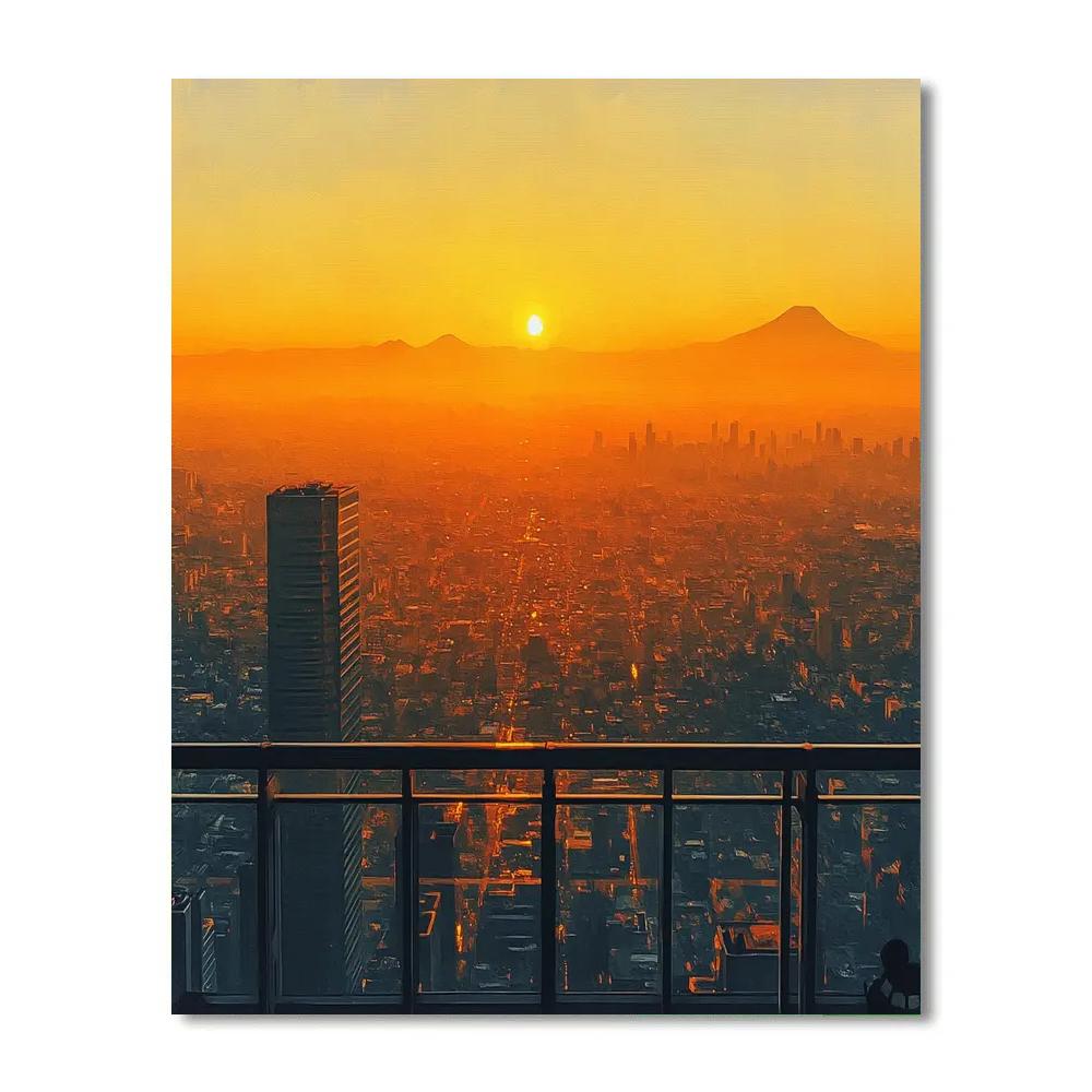Sunrise Panorama From Torre Latinoamericana, Mexico City, Mexico paint by numbers