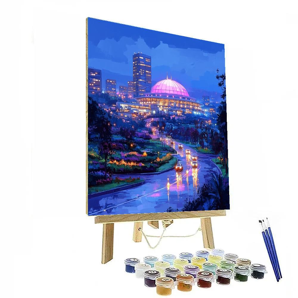 Rose Gold Evening At Kigali Convention Centre Dome, Kigali, Rwanda Number painting